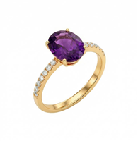 Anello Gazzola Gioielli Donna Amuleto in Oro giallo Ametista 1.79 Ct AN-1222-16-2-18-13-AM-OV-N-F-VS - AN-1222-16-2-18-13-AM-OV-N-F-VS